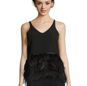Romeo & Juliet Couture Ostrich Feather Tank Top